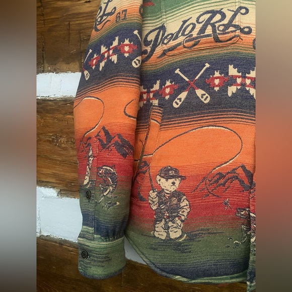 POLO RALPH LAUREN Custom Fit Polo Bear Flannel Workshirt size medium - Picture 4 of 12